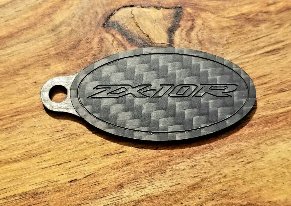 Kawasaki ZX10R Carbon Fiber Double Sided Key Chain – Unlocked