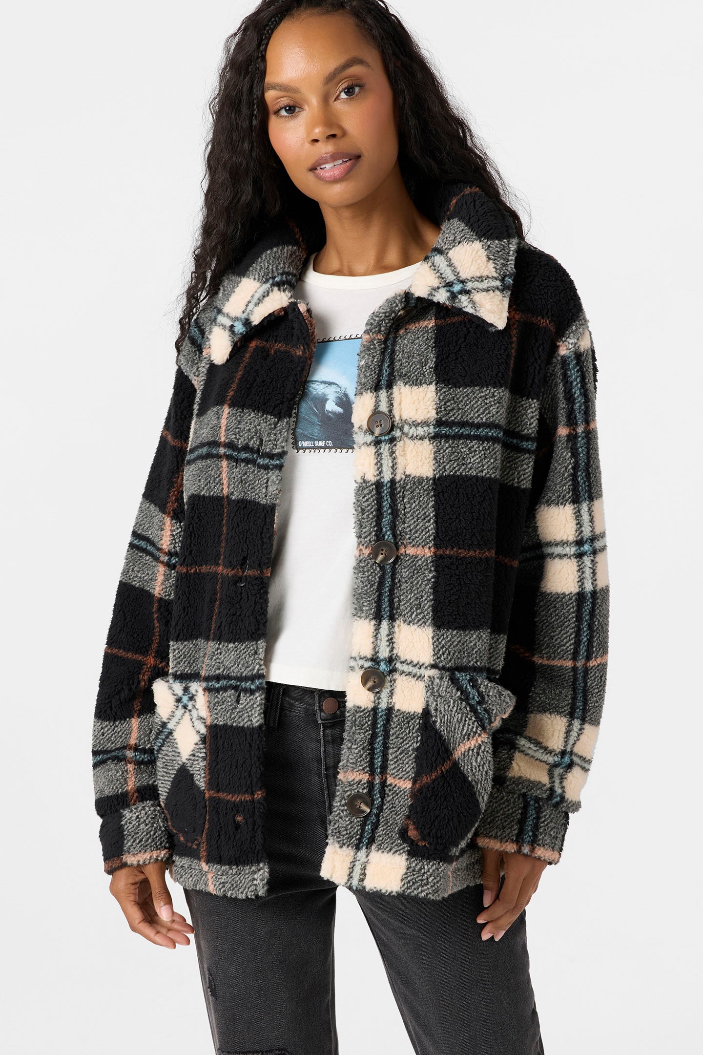 Huxlee Printed Jacket - Black | O'Neill