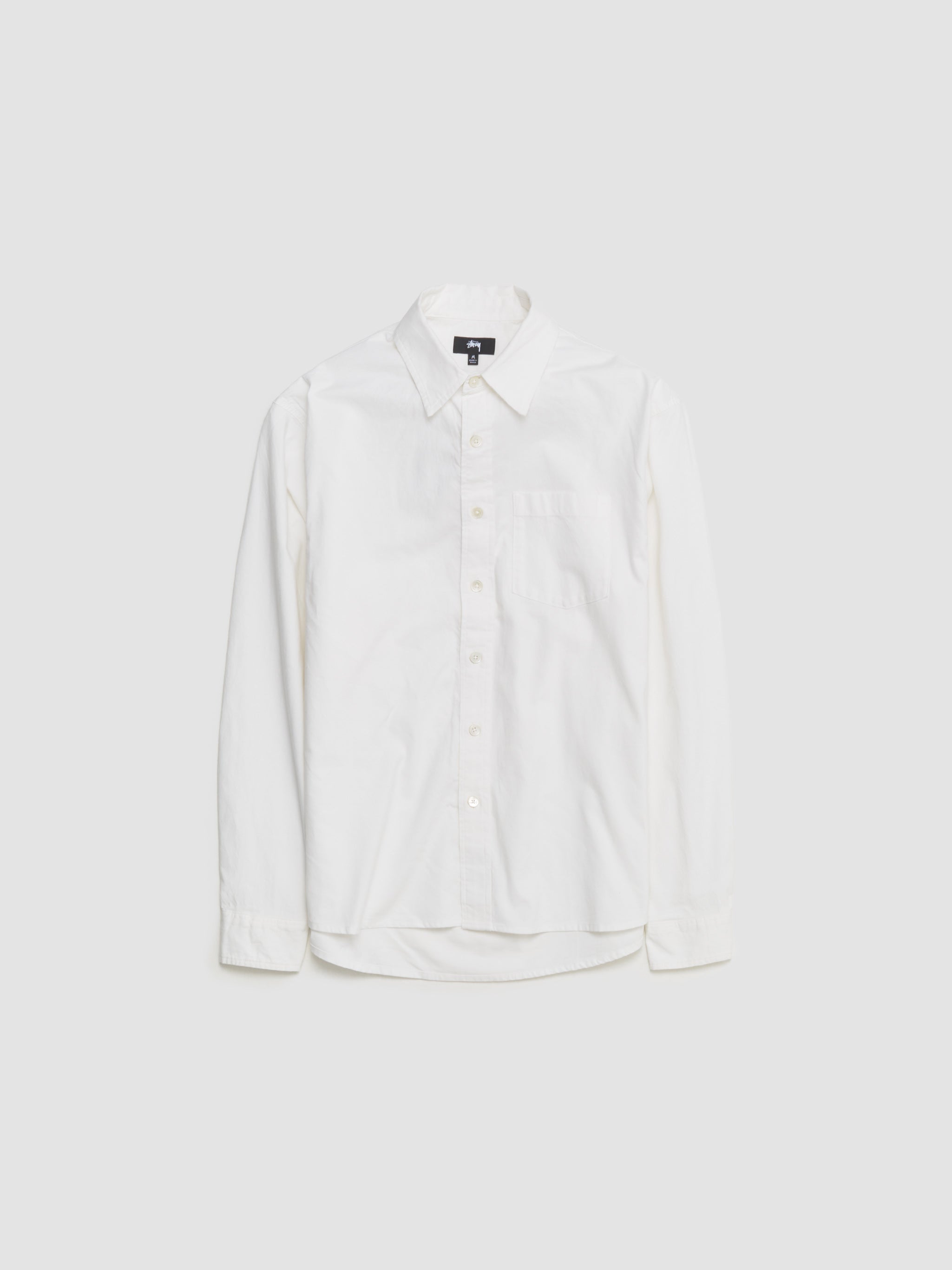 Stüssy - Oxford Long Sleeve Shirt in White - 1110364-1201 – Voo Store