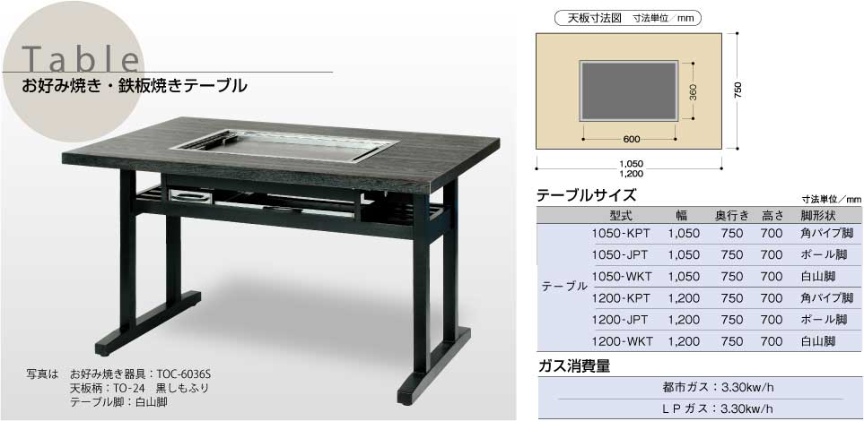 お好み焼き・鉄板焼き用座卓・テーブルの設計と製作／株式会社照姫