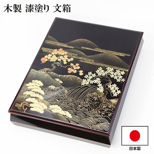 本漆塗り硯箱 六歌仙之図【昭和天皇へ作品献上者】本漆塗り・文箱 本漆