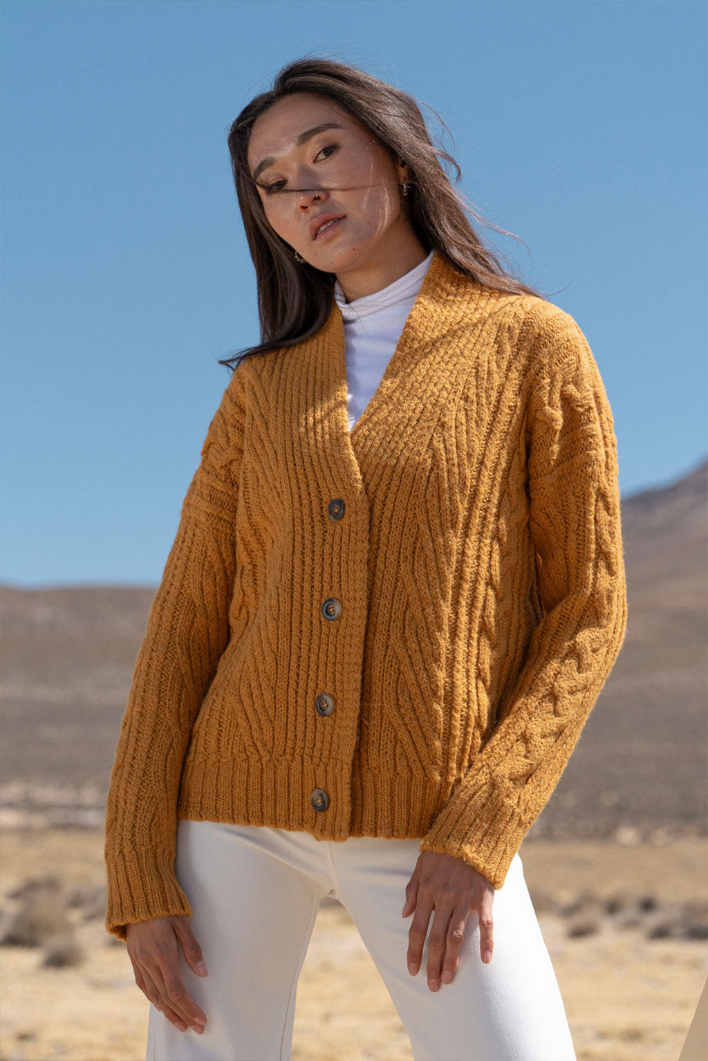 Kara Cable Knit Baby Alpaca Cardigan – Alpaca Collections