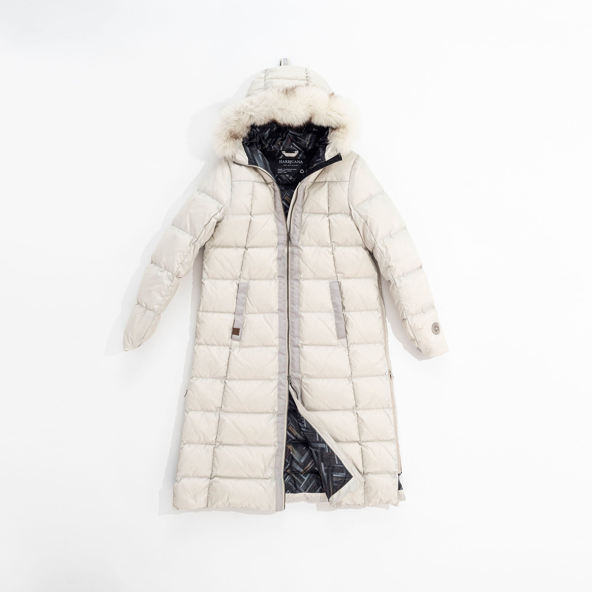 Long A - Line Down Coat With Upcycled Fur by Harricana – Harricana