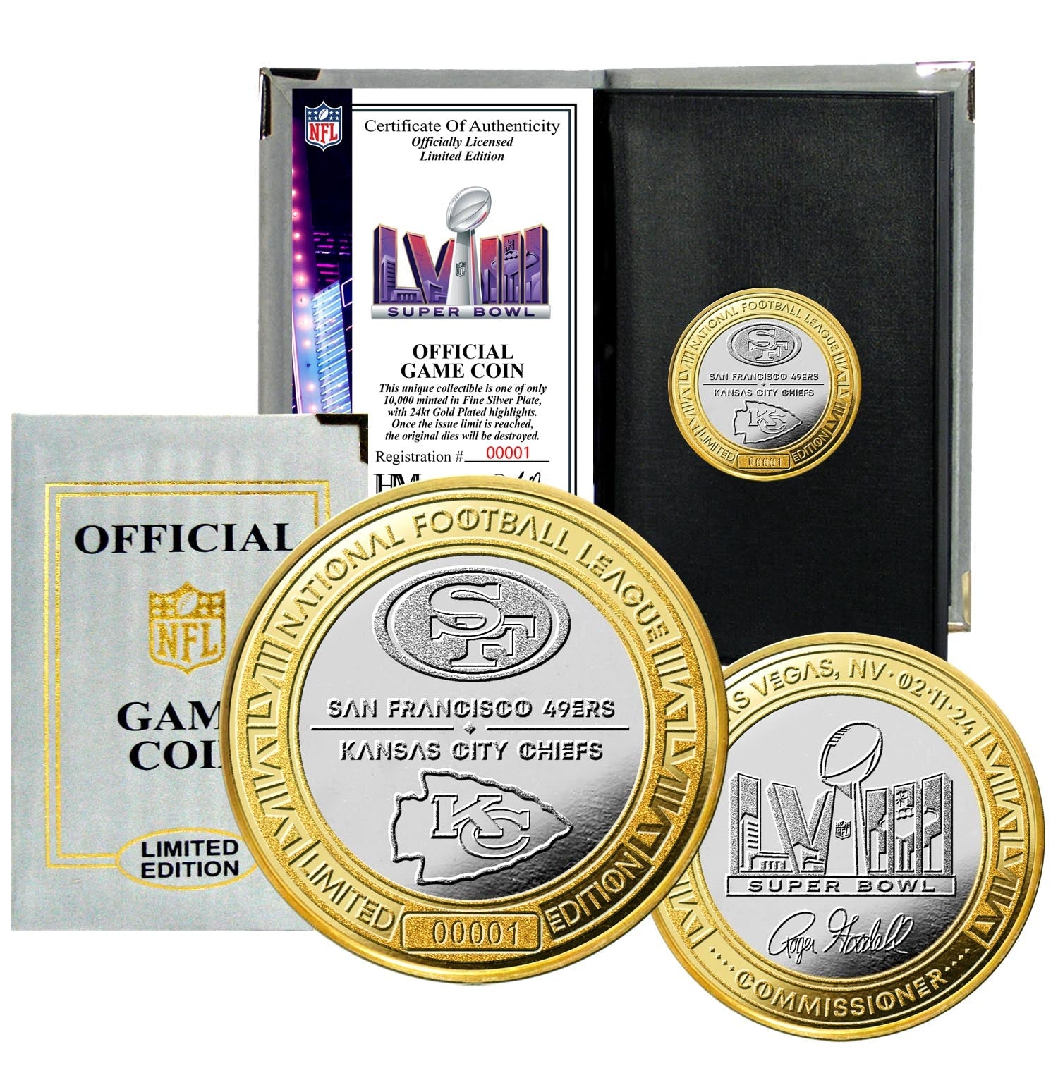 49ers v. Chiefs Super Bowl LVIII Official Gold and Silver 2-Tone
