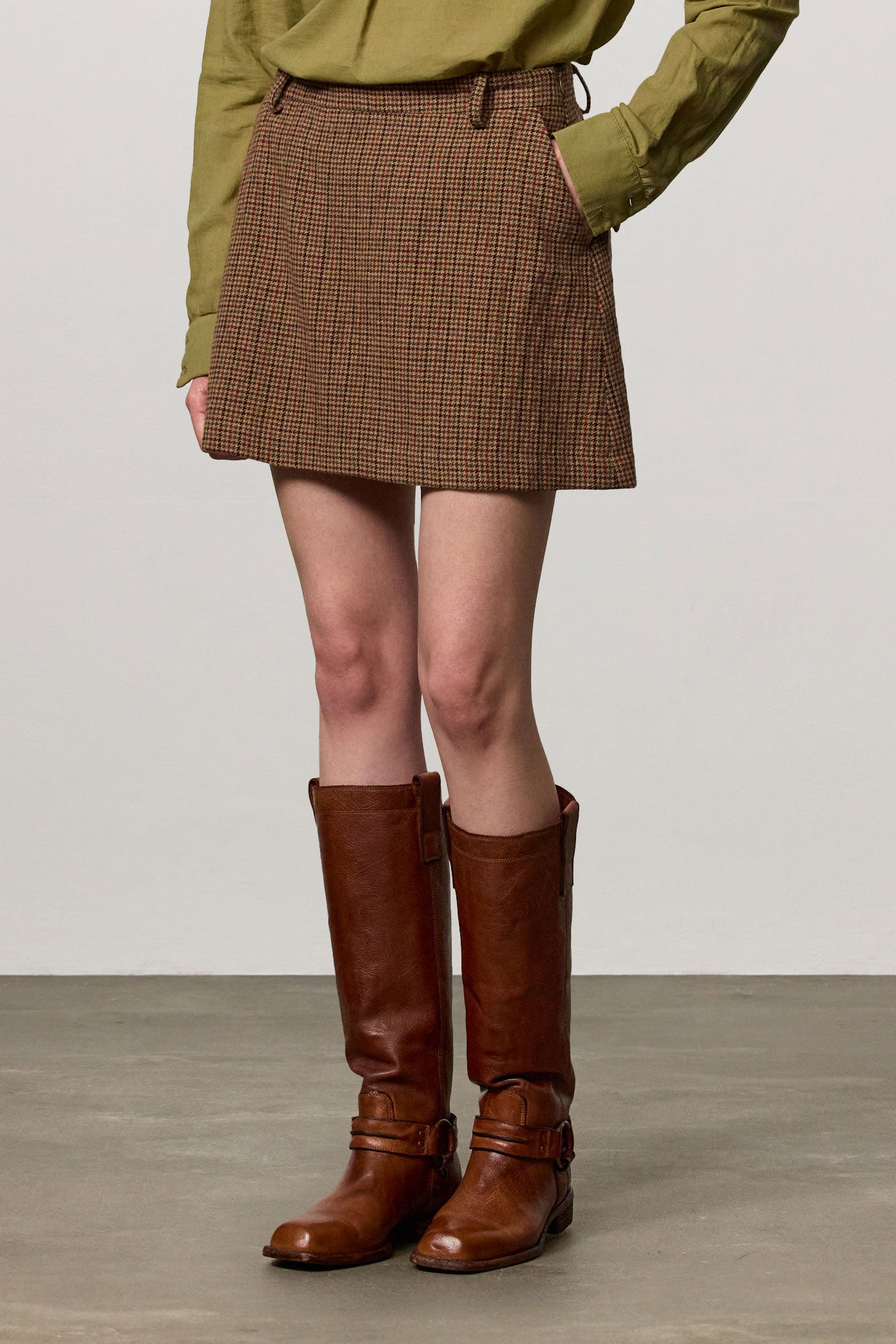 DEBBIE - Wool mini skirt - pino – Massimo Alba