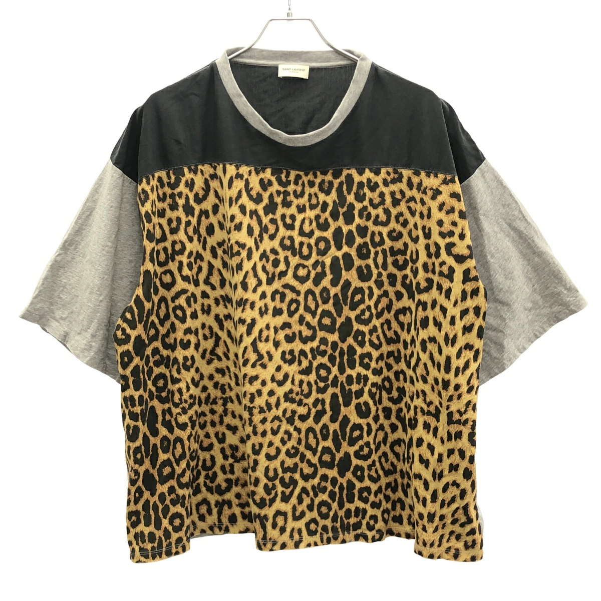 サンローラン パリ 16SS ダメージレオパードTシャツ 412452 Y2RD1