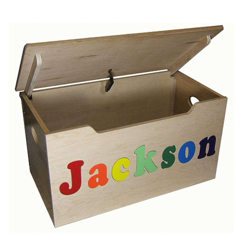 Hollow Woodworks Toy Box with Personalized Puzzle | Modern Nursery™