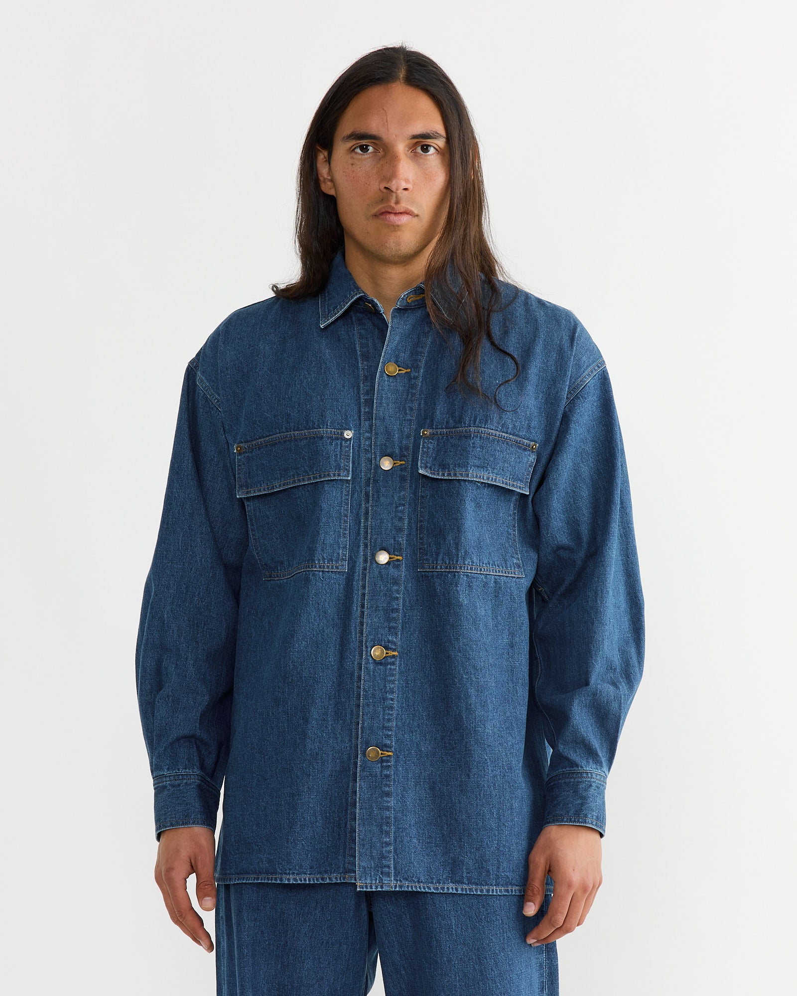 Selvedge Denim Shirt in Indigo