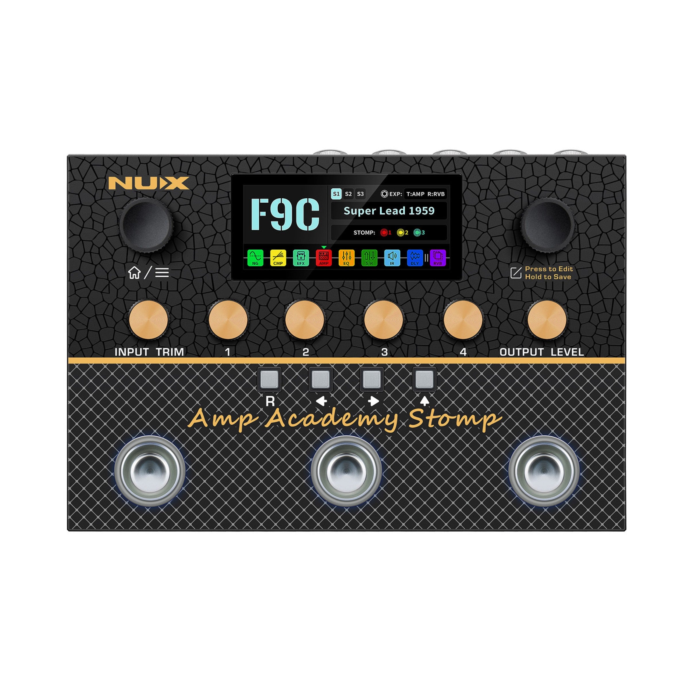 NUX Amp Academy Stomp - Guitar Amp Modeler & Multi-Effects Pedal