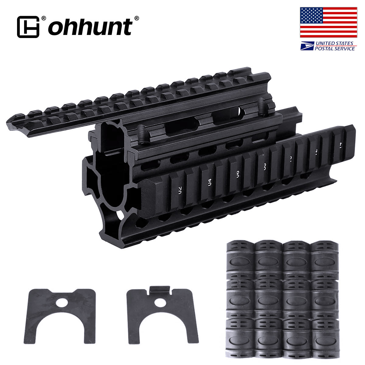 ohhunt® ユニバーサル AK クアッドレールハンドガード（AK-47/AK-74用