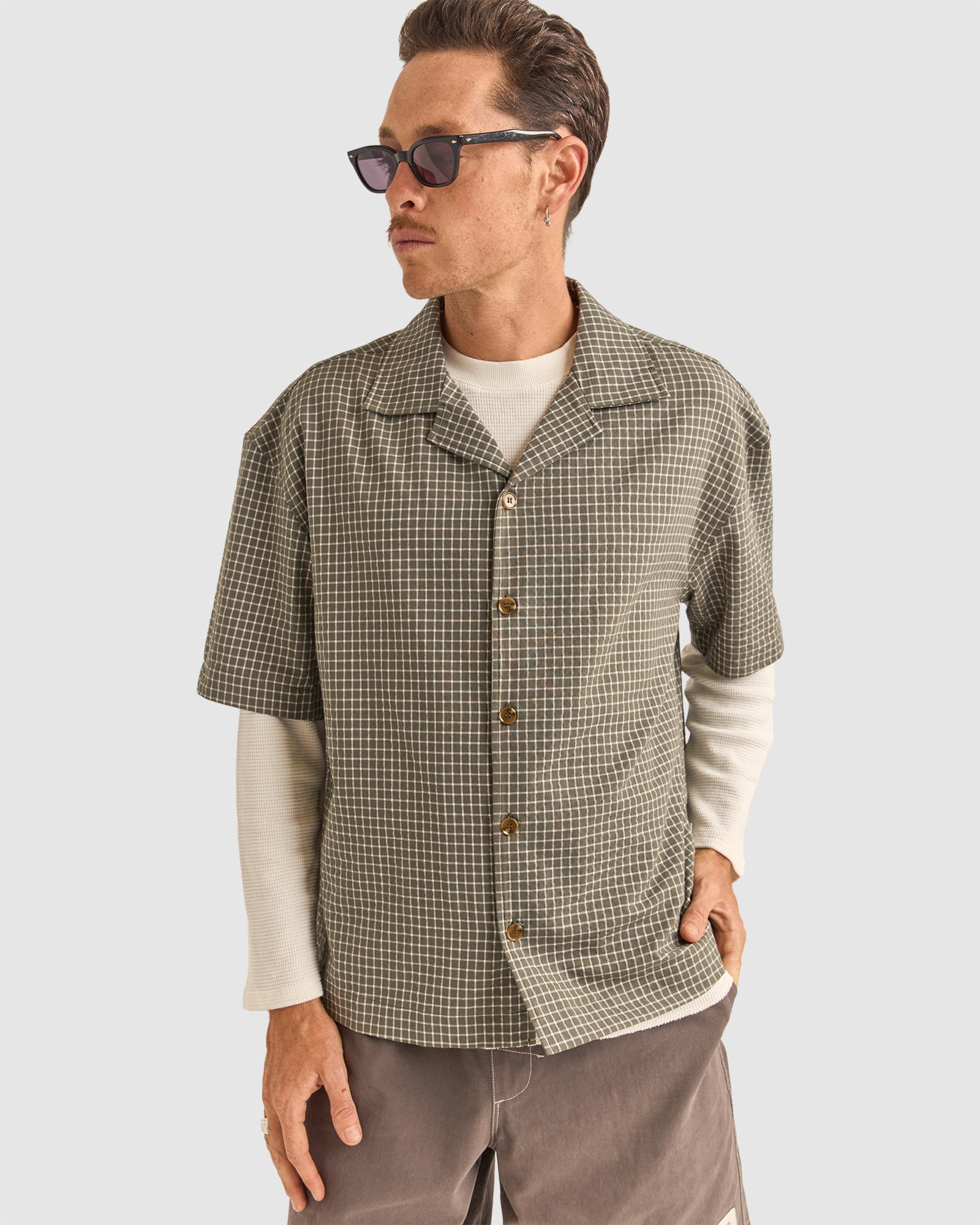 Buy MENS RELAXED CHECK SHORT SLEEVE SHIRT by Rhythm | Surf Dive 'n Ski
