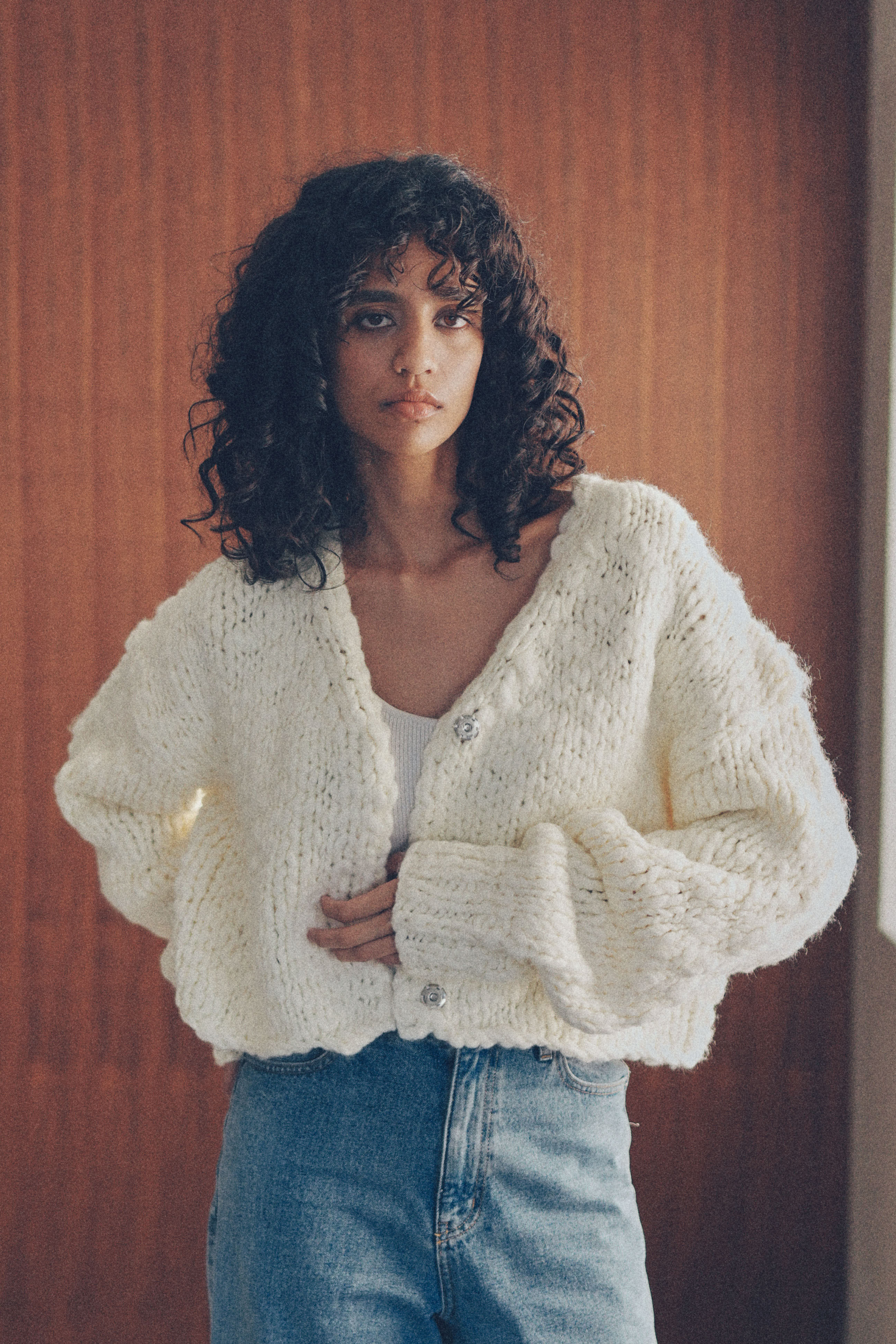 Big slab short cardigan【WHT】 – YOOU