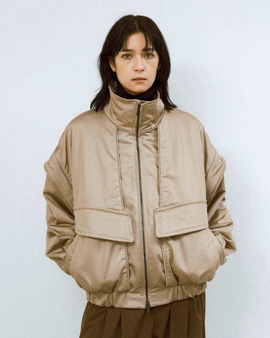 Wax vintage padded detachable short blouson (water repellent