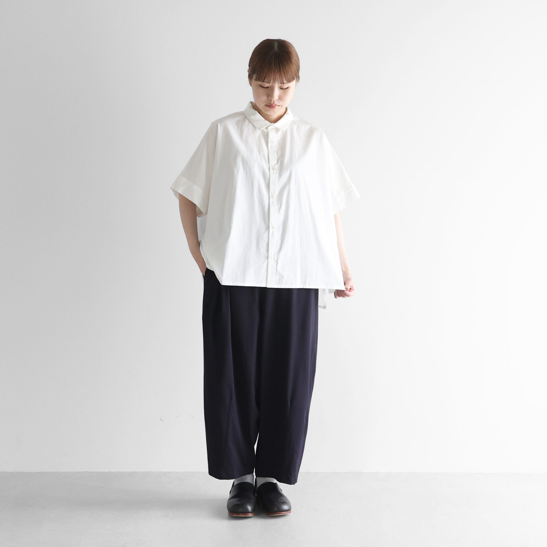 ギザコットンブロードスクエアワイドシャツ【レディス】024をリリース
