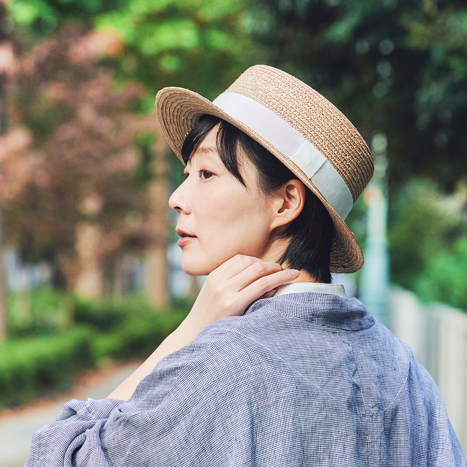 今季大人気完売LIZLISAカンカン帽子試着のみネイビー 田中帽子店Berka