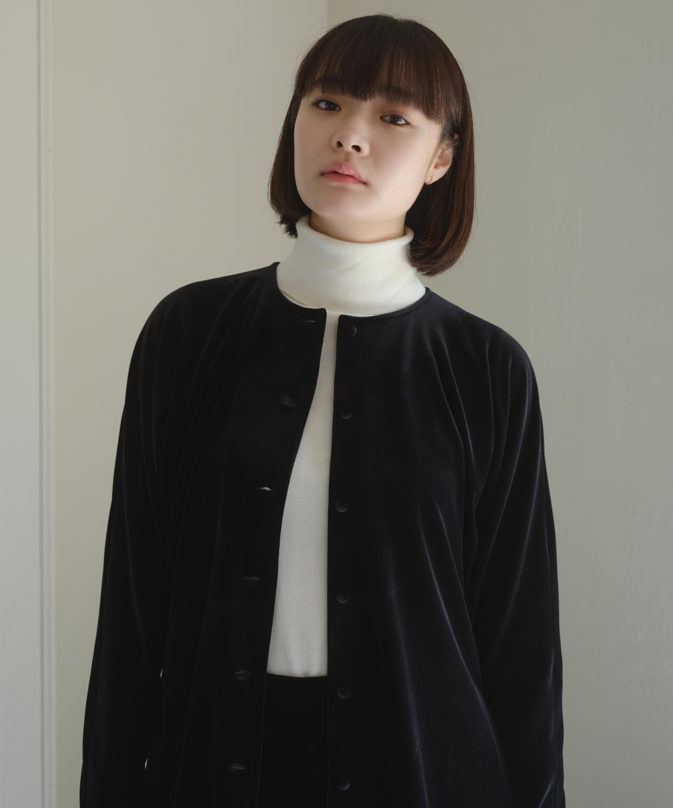 ≪通常販売≫【THE DRESS #25】velour button blouse（ベロアボタン