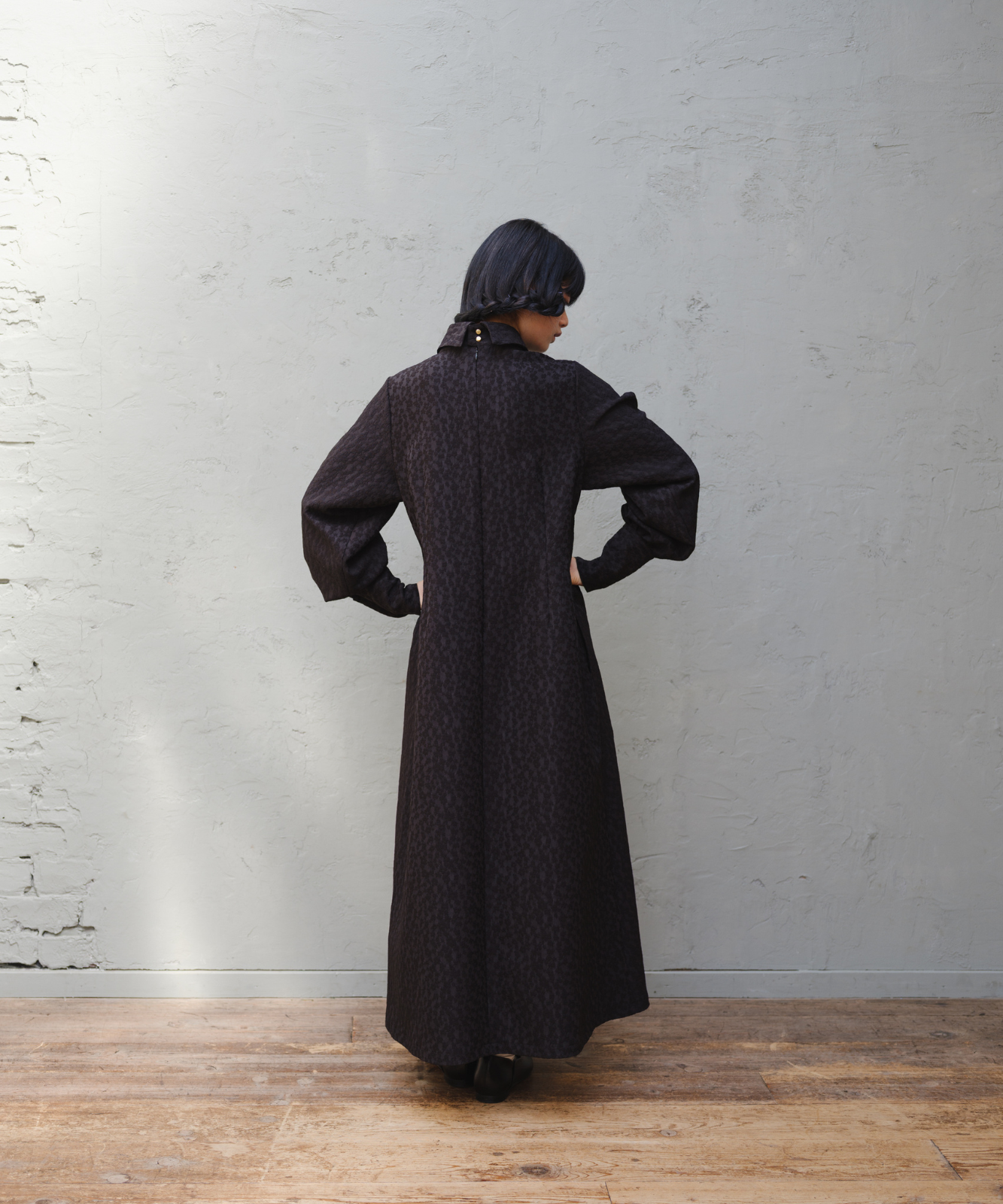 ≪通常販売≫long point collar jacquard onepiece（ロングポイント