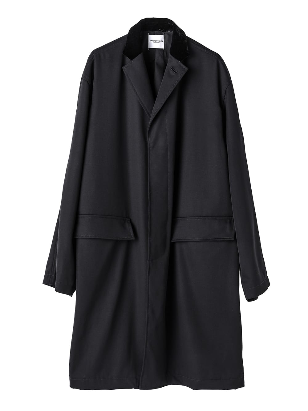 sj.0024AW25-black ベルベットカラーチェスターフィールドコート The