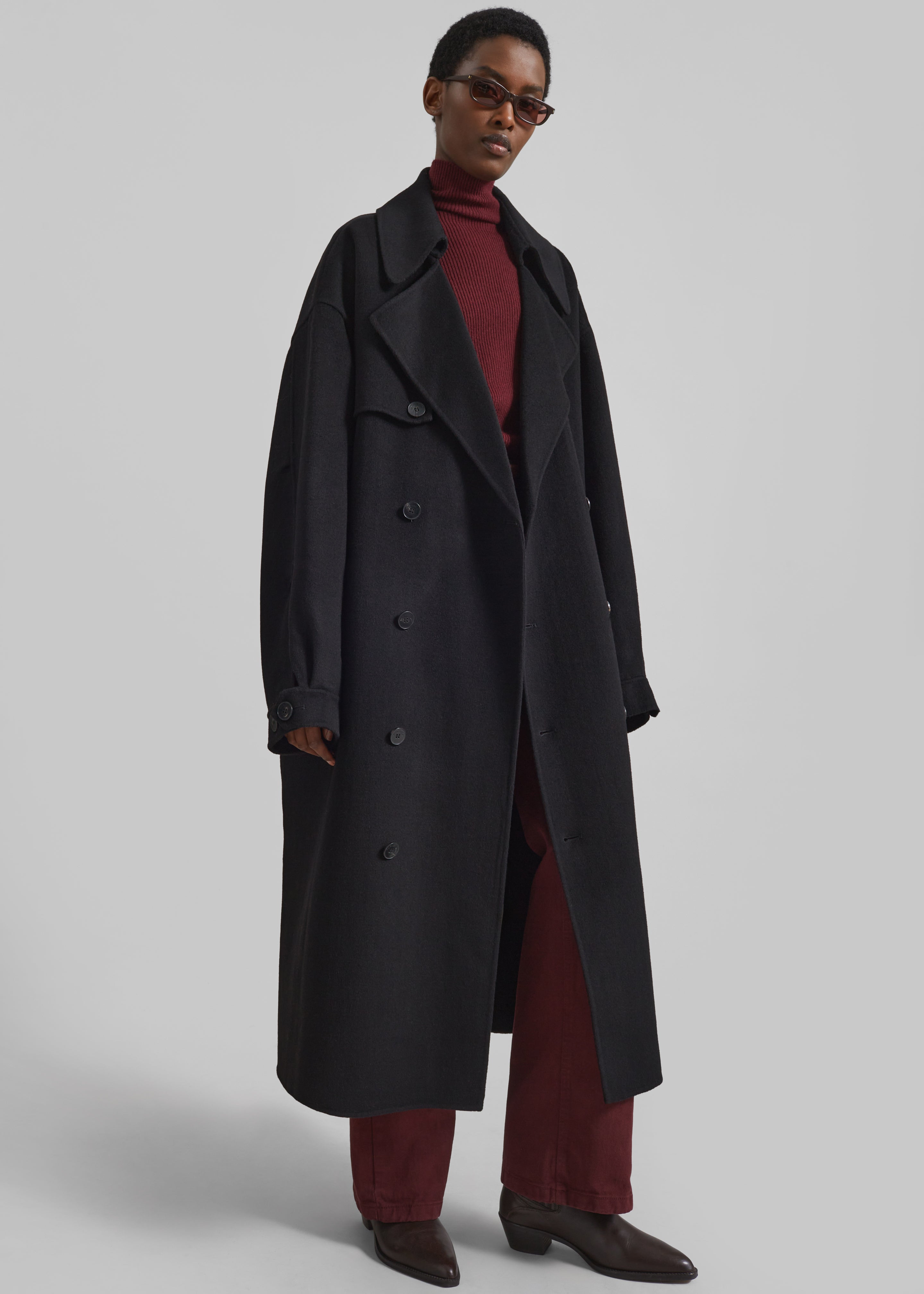 Mavis Long Coat - Black – The Frankie Shop