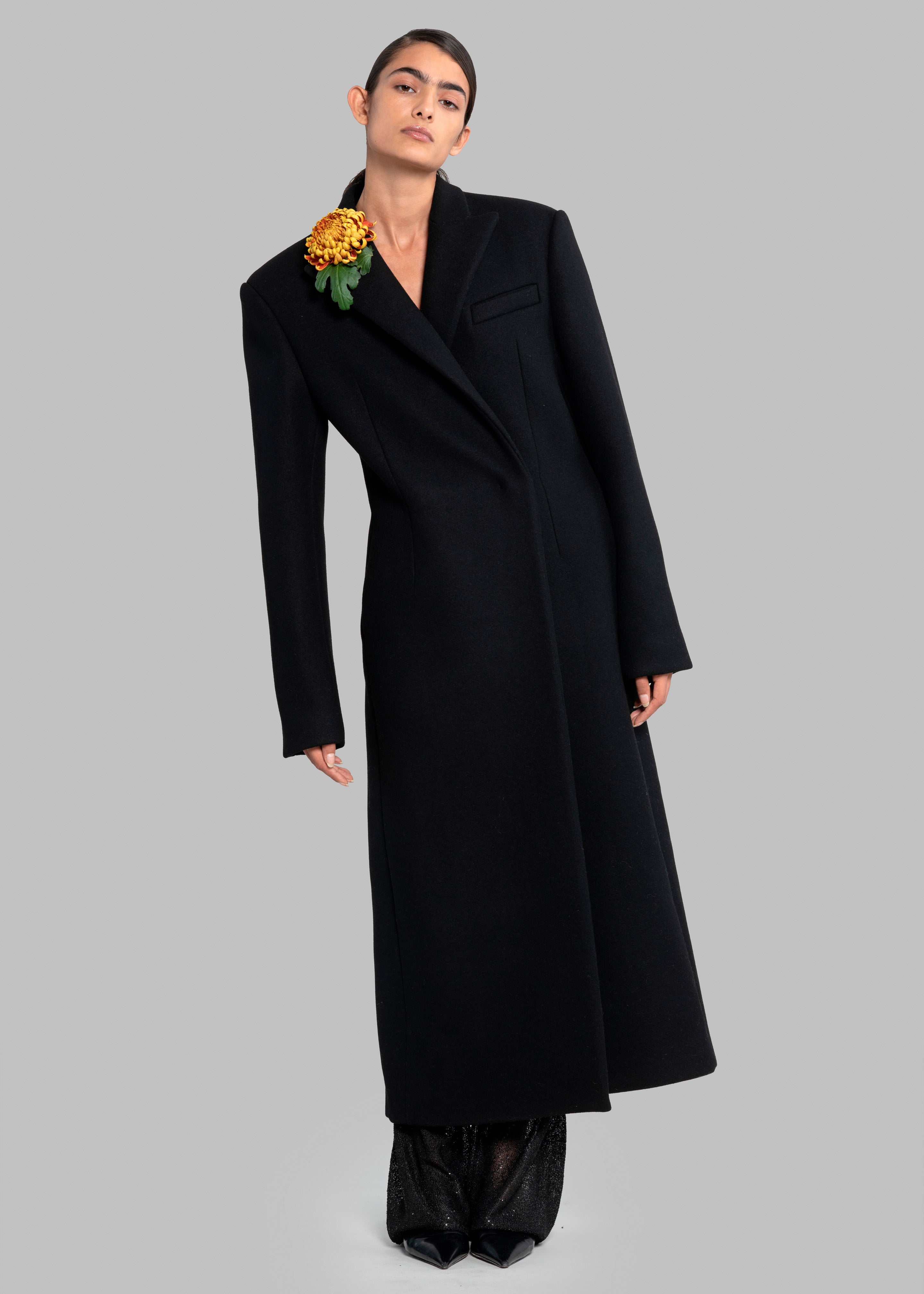 Melva Long Coat - Black – The Frankie Shop