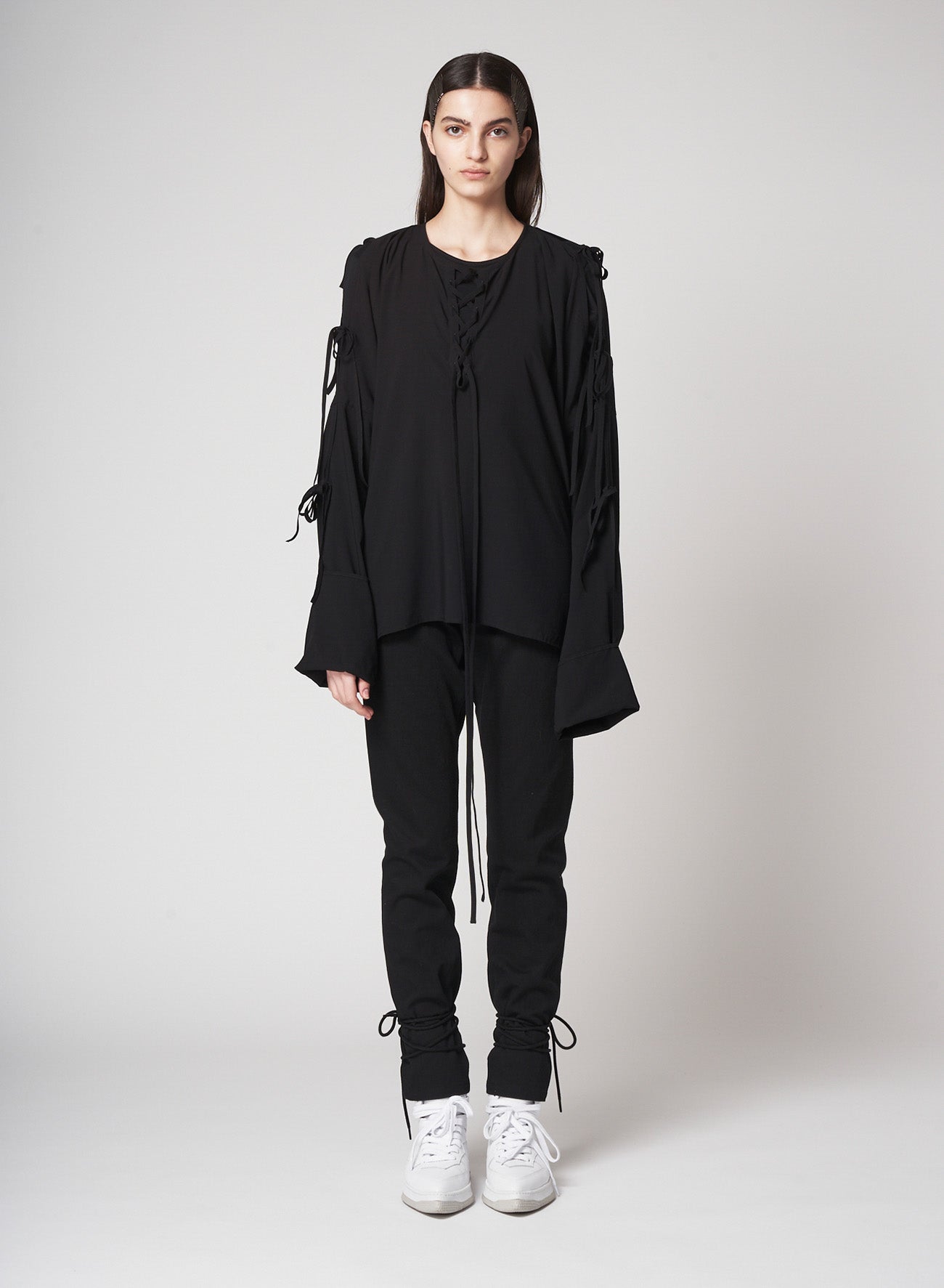Black Denim Back Lace Up Pants – THE SHOP YOHJI YAMAMOTO