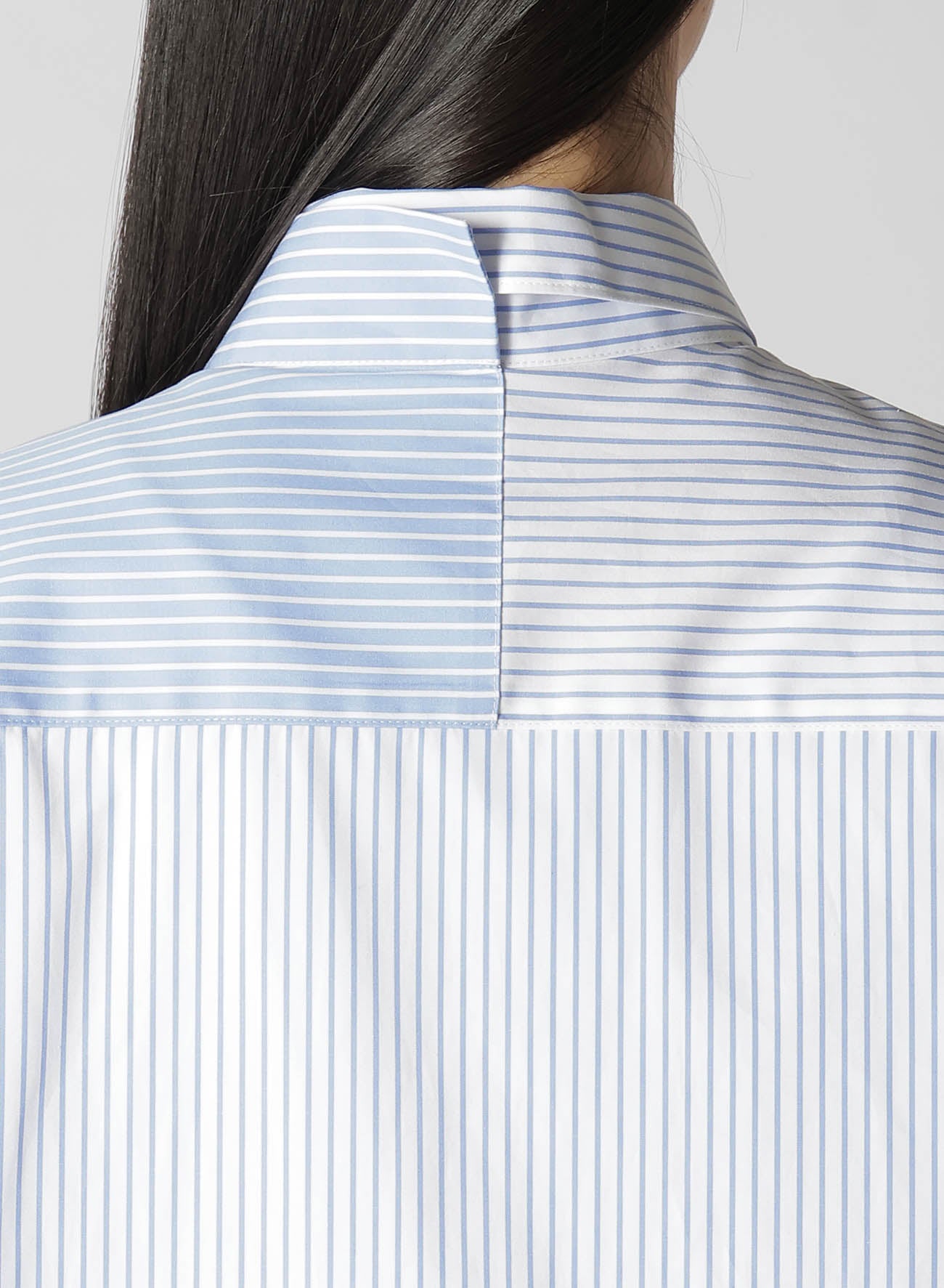 STRIPE DOUBLE LAYERED WING COLLAR SHIRT – THE SHOP YOHJI YAMAMOTO