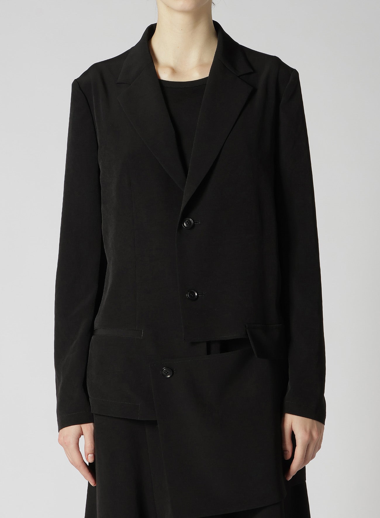 CREPE de CHINE ASYMMETRIC JACKET – THE SHOP YOHJI YAMAMOTO