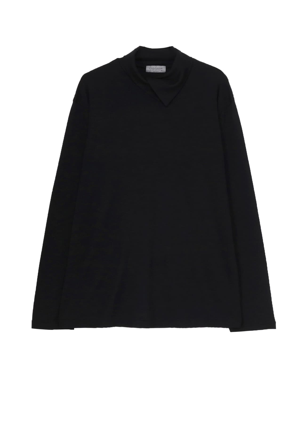 1/80 WASHABLE WOOL INTERLOCK LAYERED HIGK NECK T(FREE SIZE Black