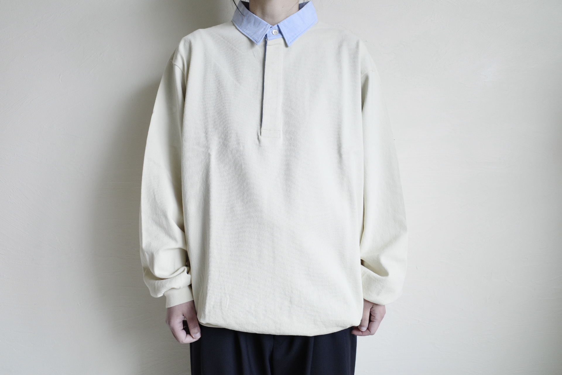 FOLL dry cotton rugby shirt・ivory - tity