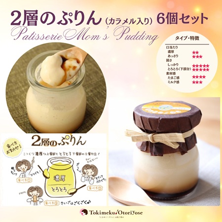 プリン :: 【送料無料】 二層のぷりん（カラメル入り 6個セット
