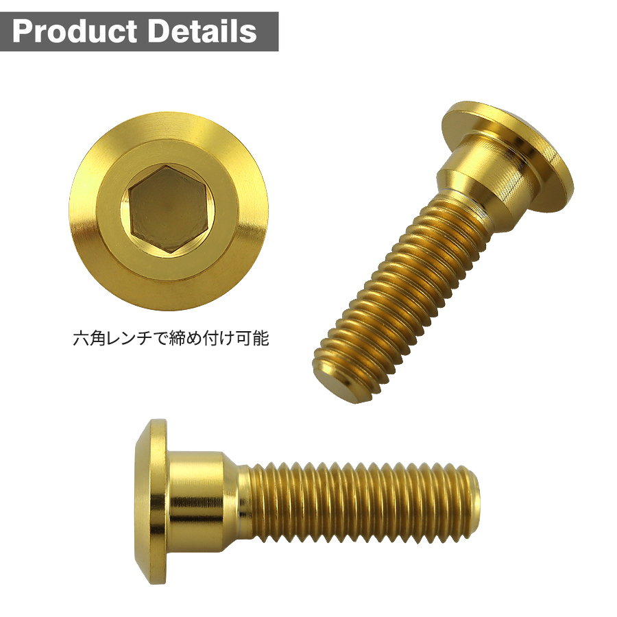 64チタン カワサキ車用 ブレーキディスク ローターボルト M8×30mm