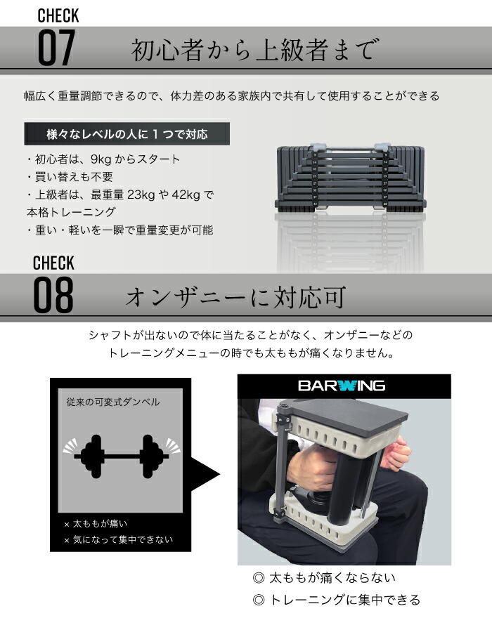 楽天市場】可変式ダンベル 2個セット 23kg 42kg 重量調節