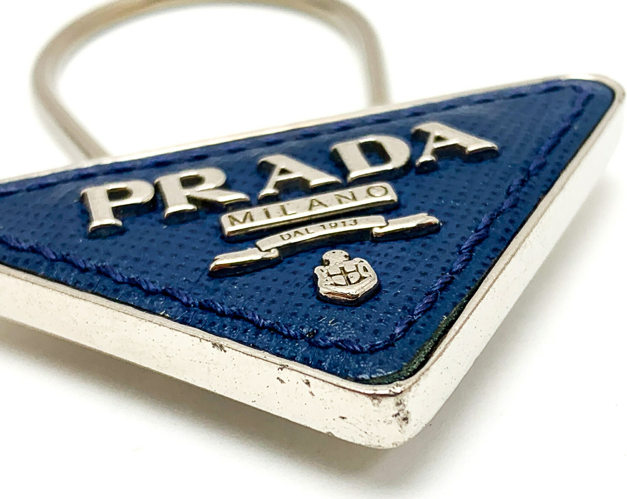 PRADAサフィアーノ ネイビー キーホルダー