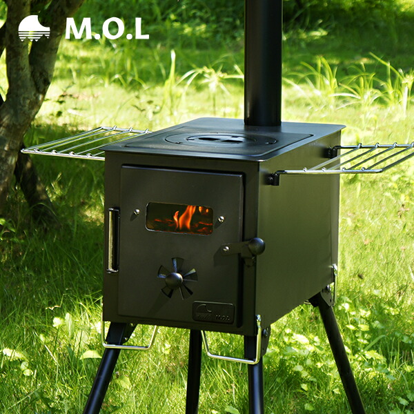 楽天市場】M.O.L 薪ストーブ 角型 MOL-W100 (グリル機能付き
