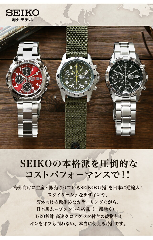 楽天市場】＼男性用 ギフトセット／ セイコー 逆輸入 クォーツ 電池式