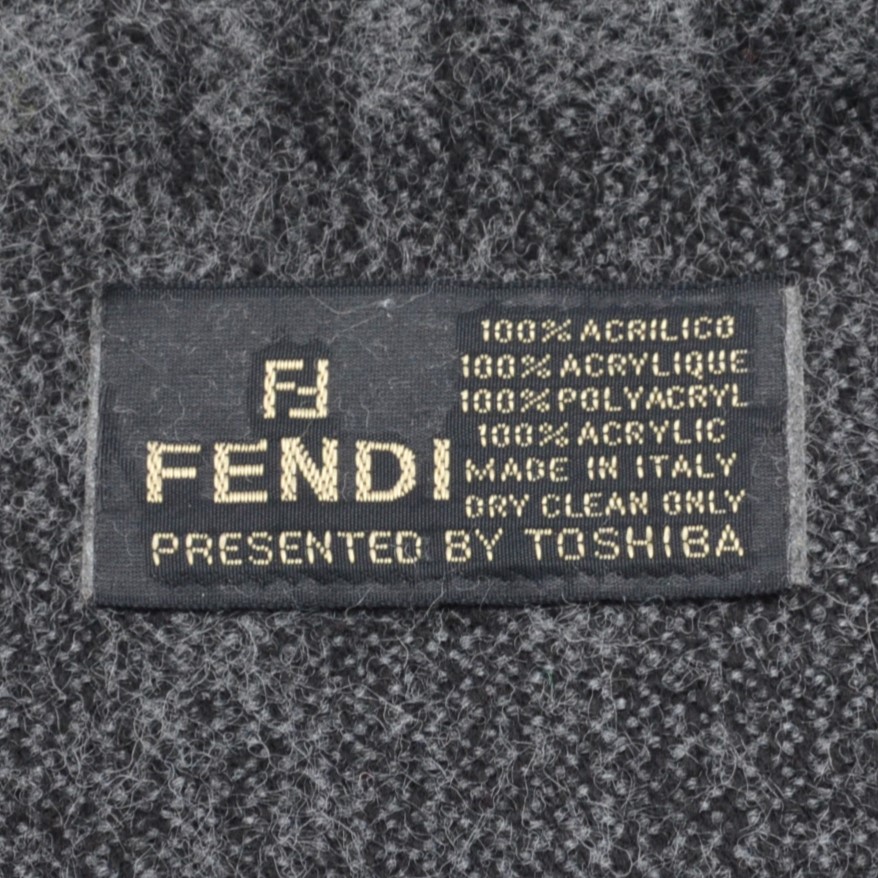 楽天市場】FENDI フェンディ マフラー ズッカ柄 グレー×ブラック