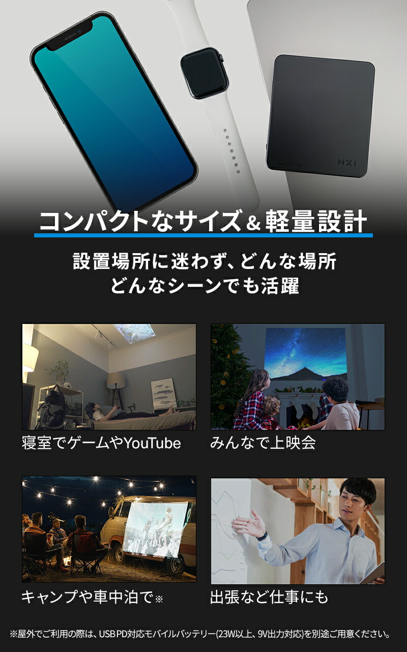 楽天市場】ベッドルーム プロジェクター NX1 ホームプロジェクター