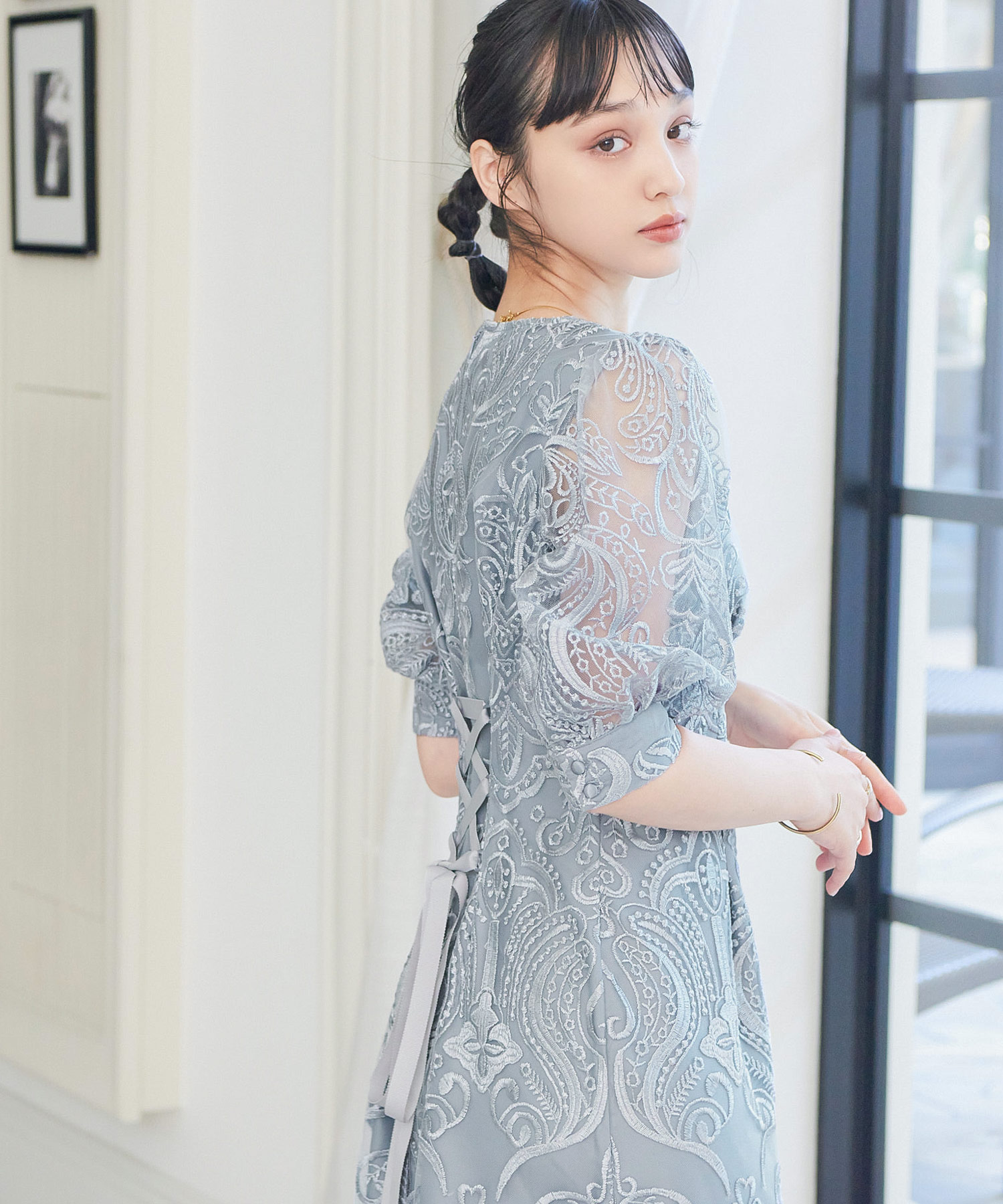 楽天市場】結婚式 ワンピース パーティードレス 刺繍 レース ロング 総
