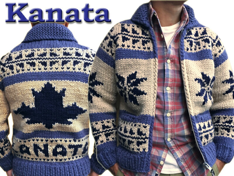 楽天市場】Kanata ロゴ入りカウチンセーター Snow & Maple【送料無料