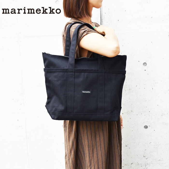 楽天市場】MARIMEKKO マリメッコ トートバッグ ブラック レディース