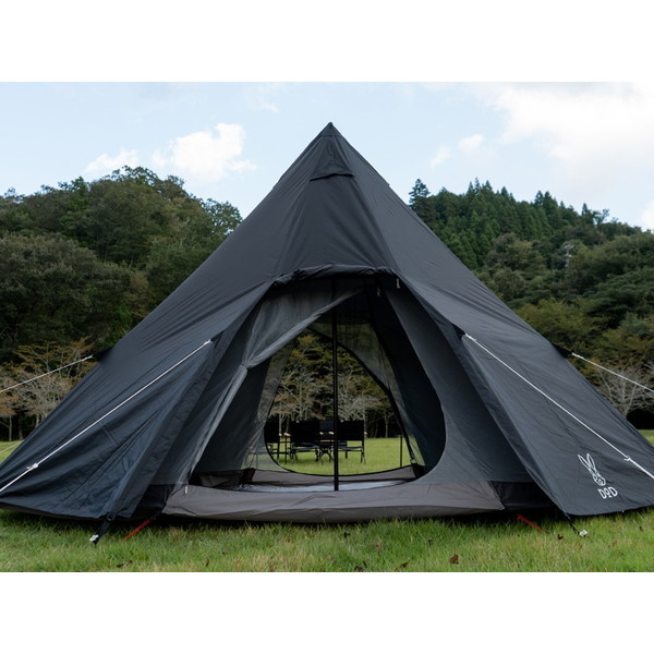 専用 DOD ワンポールテント L ブラック キャノピーポール、グランド