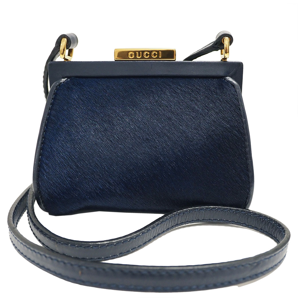 楽天市場】グッチ GUCCI ミニ ショルダーバッグ ハラコ ネイビー