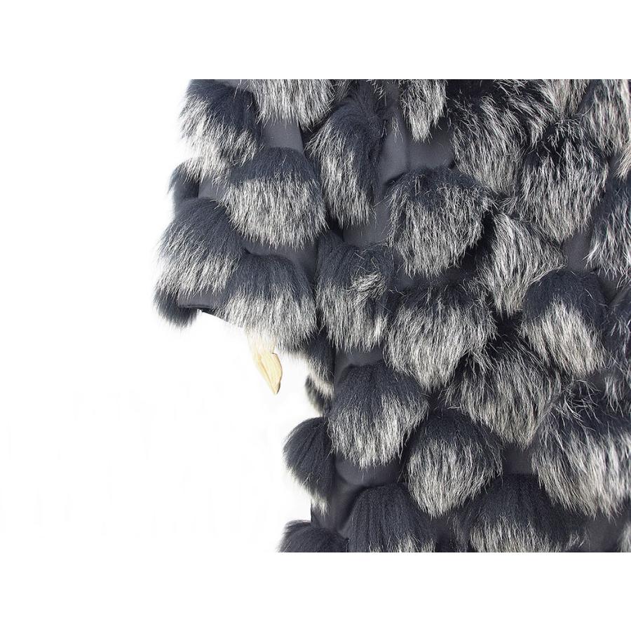 楽天市場】三森貿易 毛皮コート シルクフォックス 黒 グレー