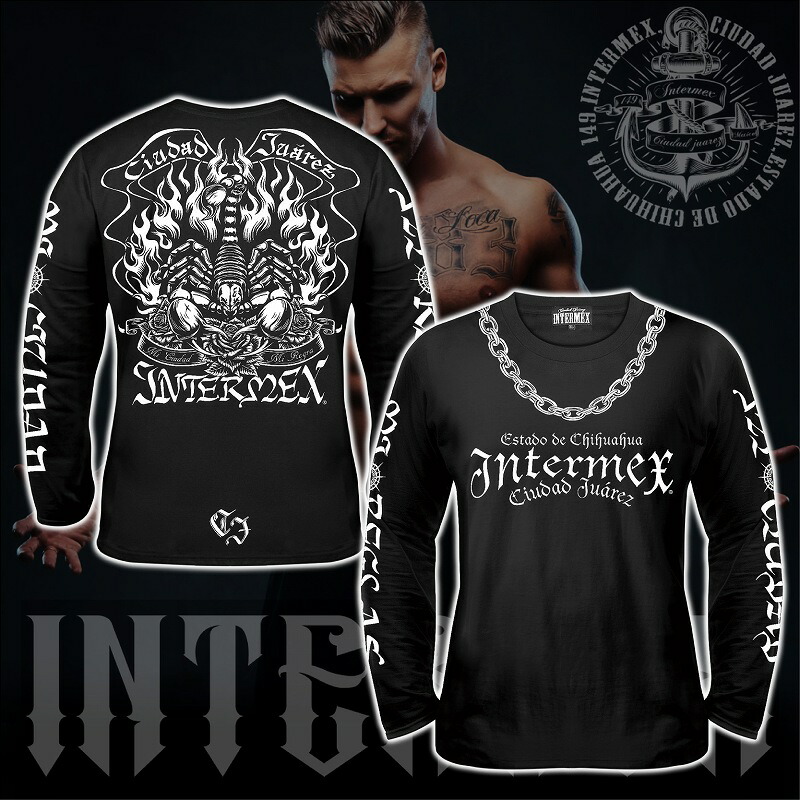 楽天市場】長袖 Tシャツ ロンT 服 サソリ柄 INTERMEX インターメックス