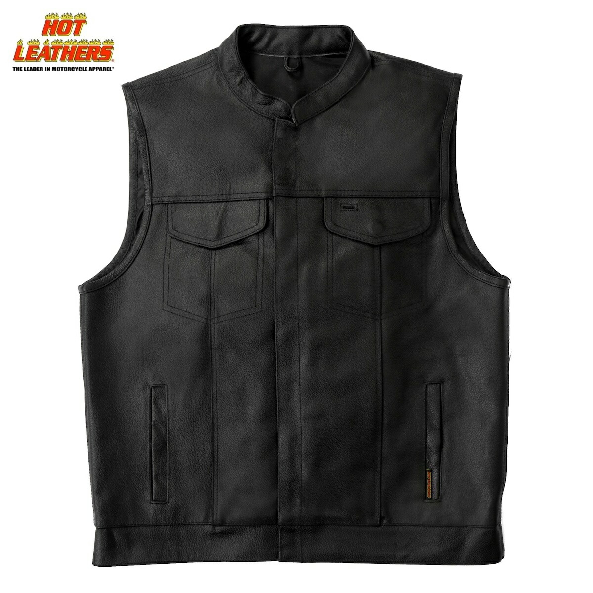 楽天市場】Hot Leathers バイク レザーベスト 本革 牛革 [Zip and Snap