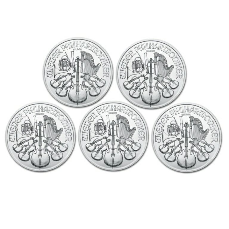 楽天市場】【2025年】銀貨 ウィーン銀貨 1オンス 5枚セット（5オンス