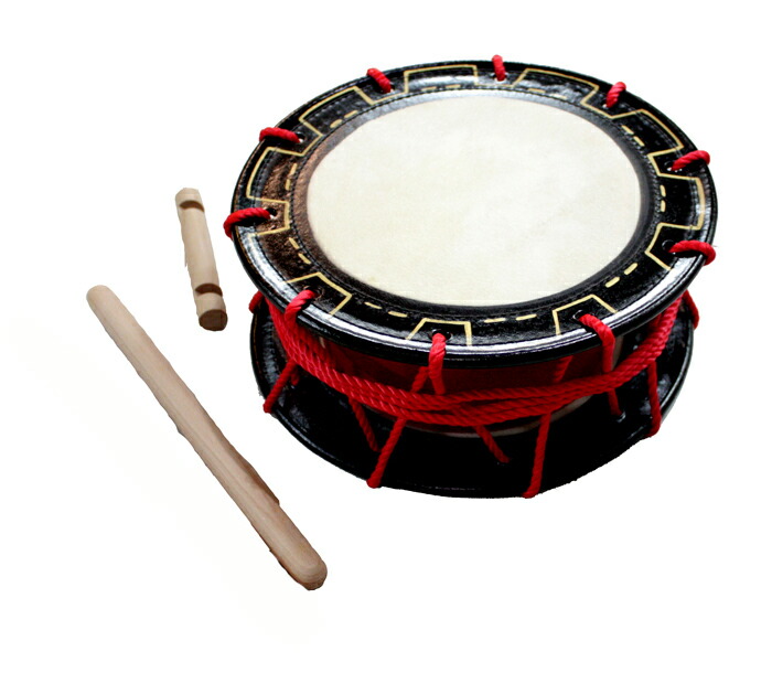 楽天市場】締め太鼓 赤牛皮 直径25cm×高さ11cm エイサー用バチ1本