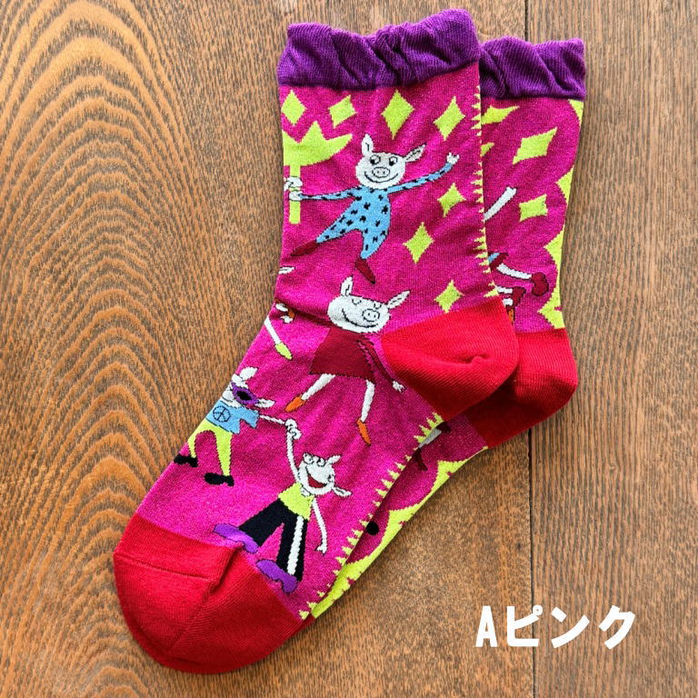 楽天市場】アルベロベロ(Alberobello)オレボレブラぶたさん柄 ソックス
