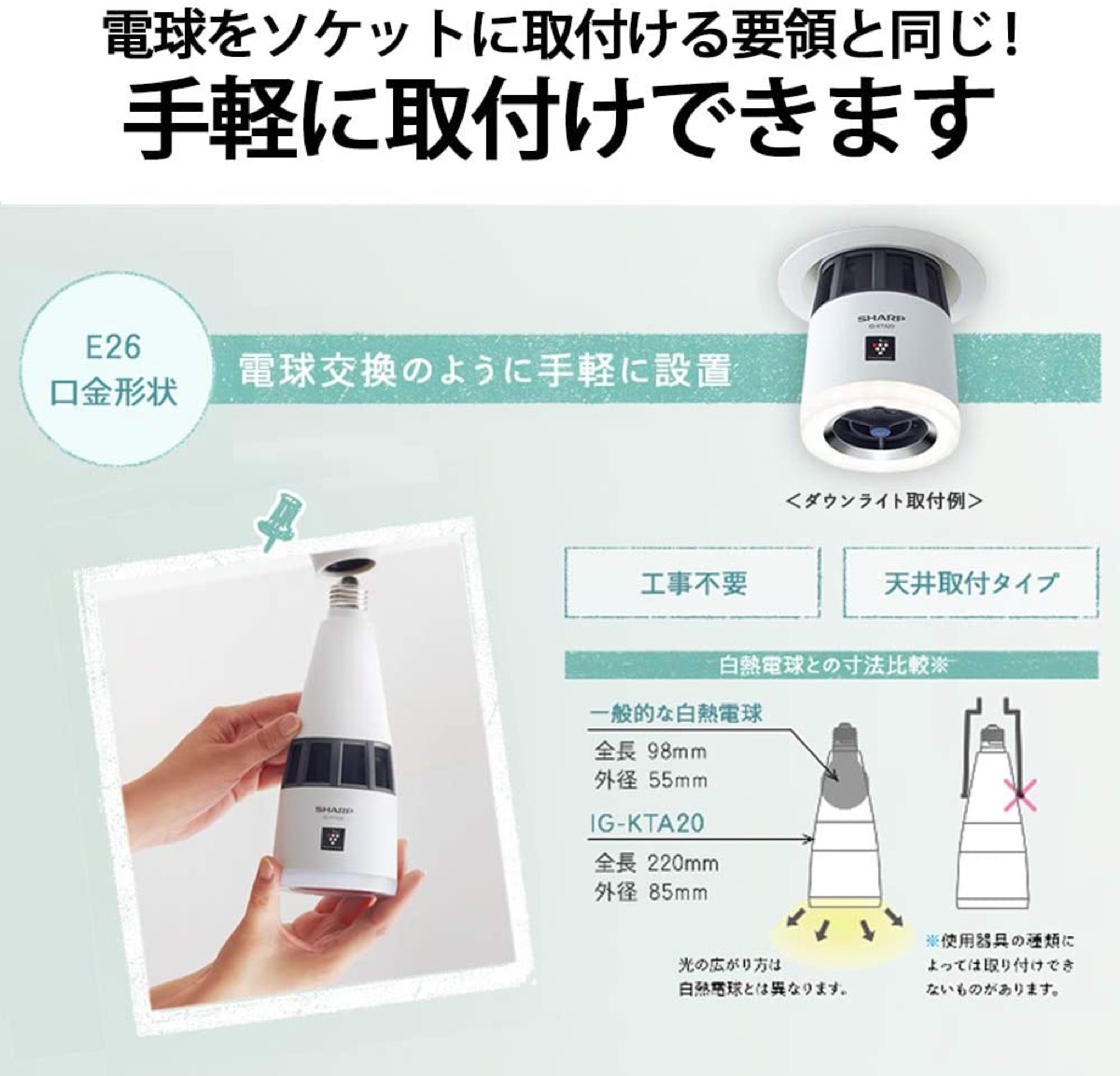 楽天市場】SHARP IG-KTA20-W ラズマクラスター イオン発生機 トイレ用