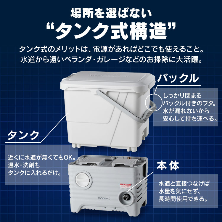 楽天市場】高圧洗浄機 タンク式 バケツ 洗車 アイリスオーヤマ送料無料